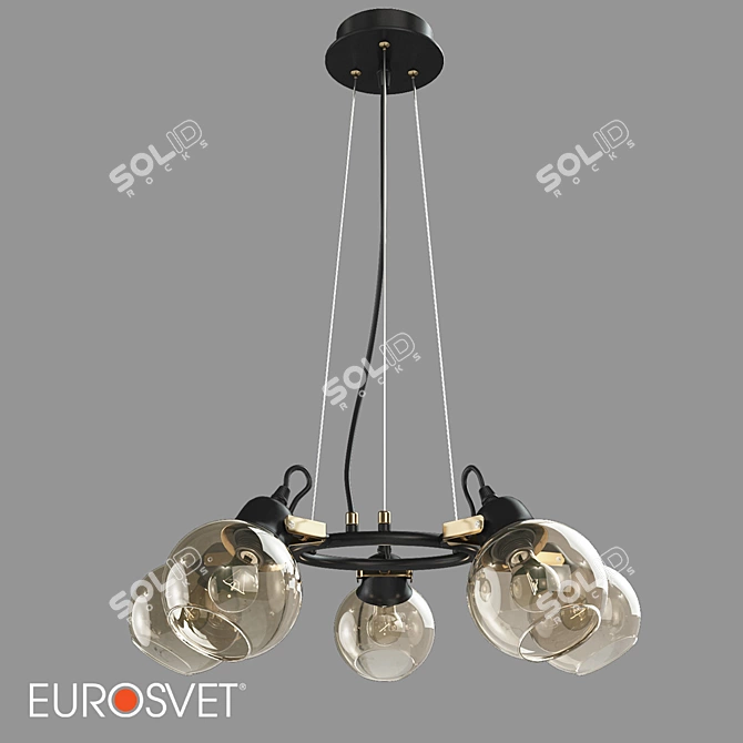 Eurosvet Mateo Loft Style Hanging Chandelier 3D model image 1