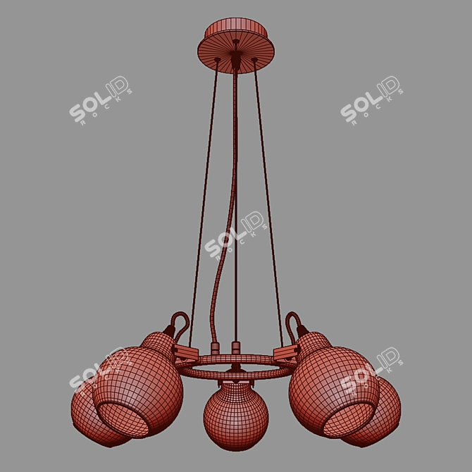 Eurosvet Mateo Loft Style Hanging Chandelier 3D model image 2