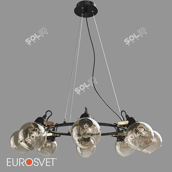 Industrial Mateo Chandelier: Eurosvet's Loft Style 3D model image 1