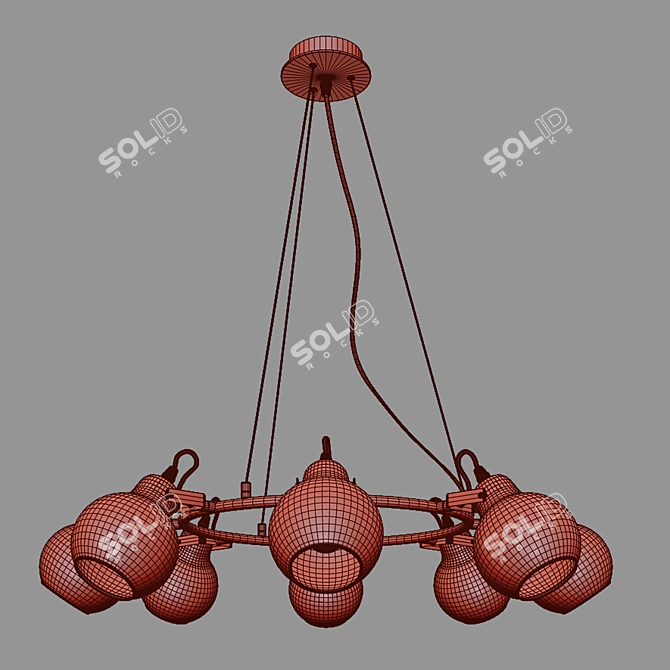 Industrial Mateo Chandelier: Eurosvet's Loft Style 3D model image 2