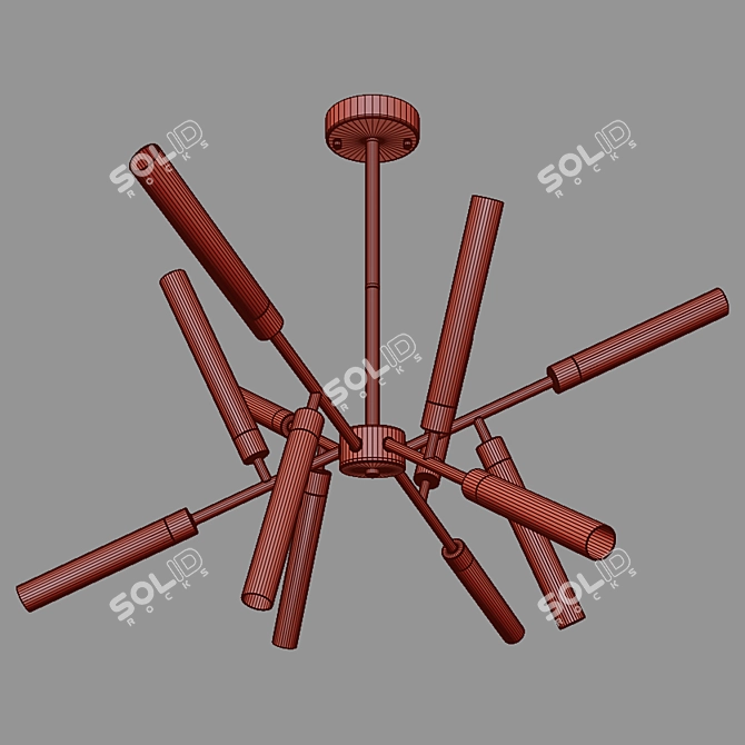 Industrial Loft Ceiling Chandelier: Eurosvet Alvin 3D model image 3