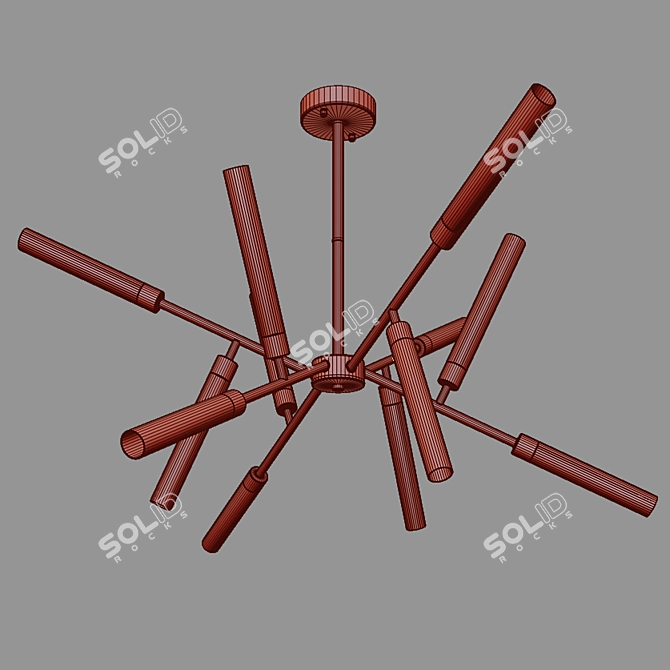 Industrial Loft Ceiling Chandelier: Eurosvet Alvin 3D model image 4