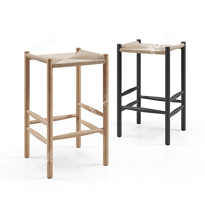 Elegant Olsen Bar Stool 3D model image 1