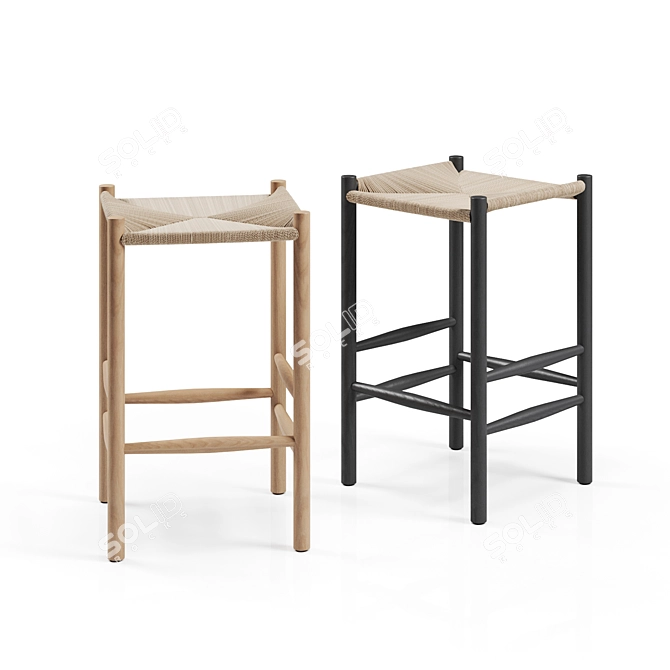 Elegant Olsen Bar Stool 3D model image 2