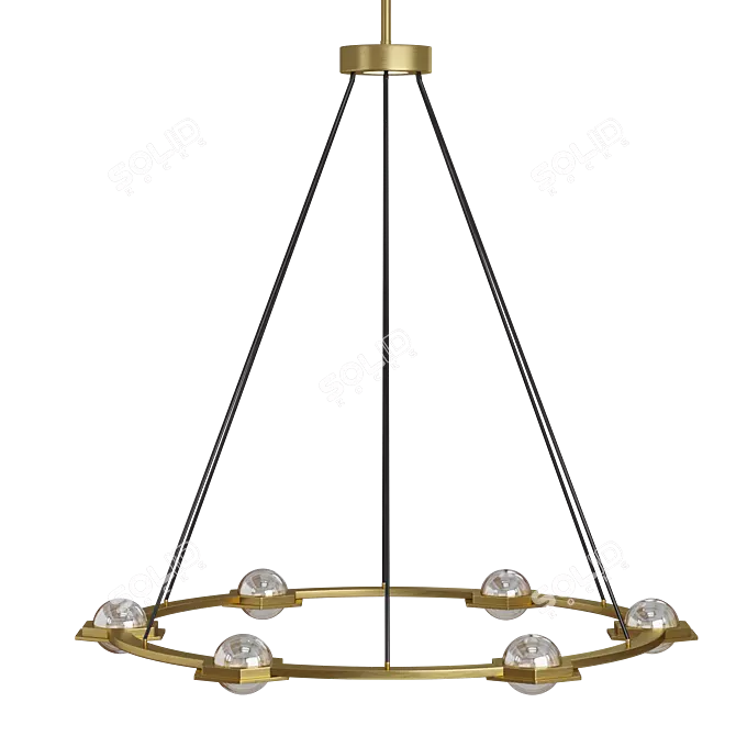 Glamorous Eclatant Round Chandelier 3D model image 1