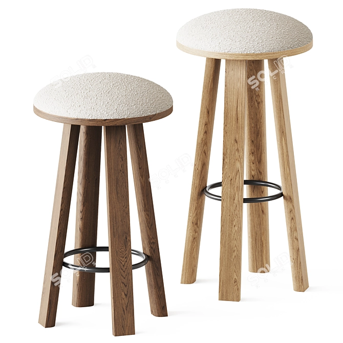 Modern Milk Bar Stool 3D model image 1