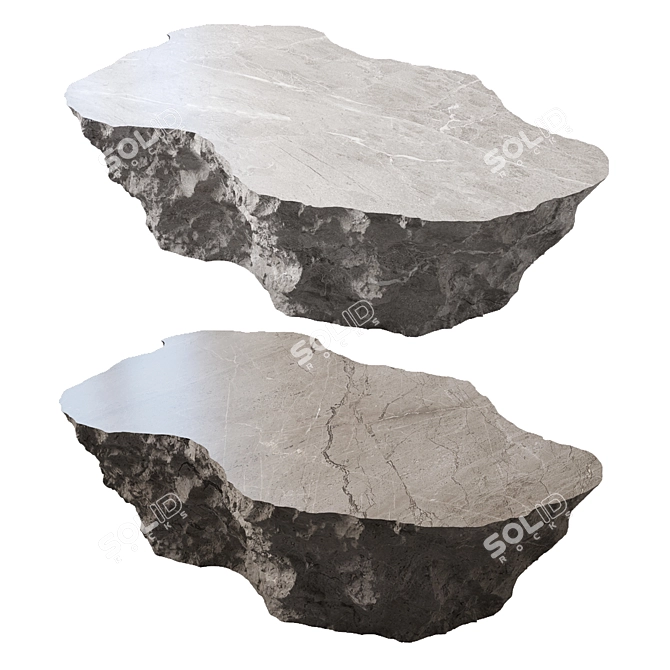 Sleek Stone Coffee Table 3D model image 1