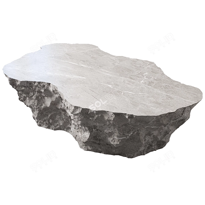 Sleek Stone Coffee Table 3D model image 2