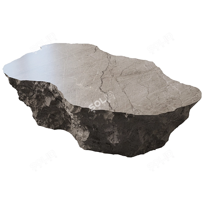 Sleek Stone Coffee Table 3D model image 3