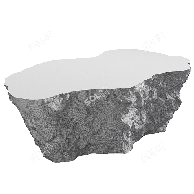 Sleek Stone Coffee Table 3D model image 6