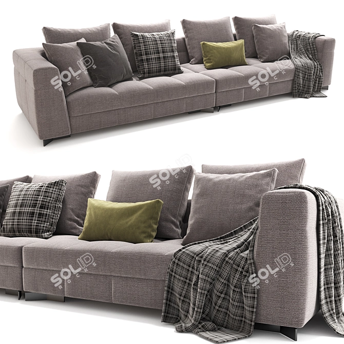 Sleek and Sophisticated: Minotti Blazer Sofa 3D model image 2