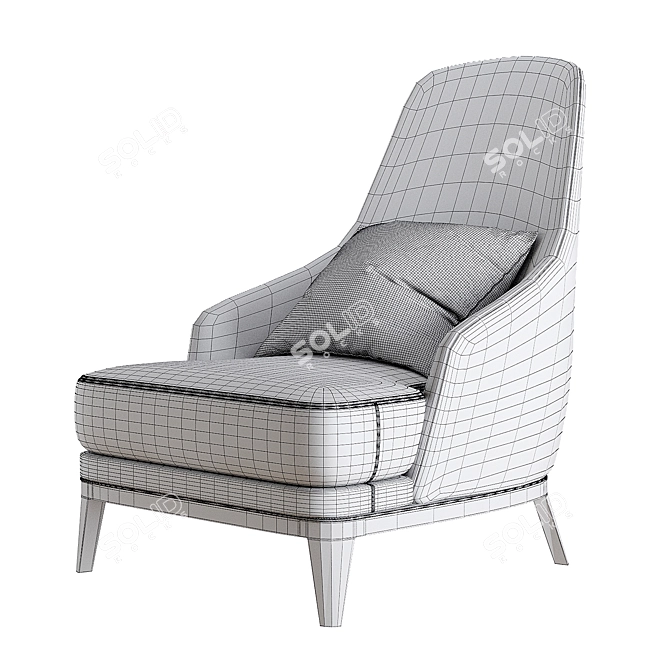 Modern Redd Armchair: Stylish and Comfortable 3D model image 5