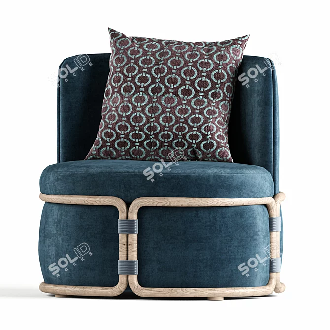 RotinGarden Fabric Easy Chair: Stylish and Comfortable 3D model image 2