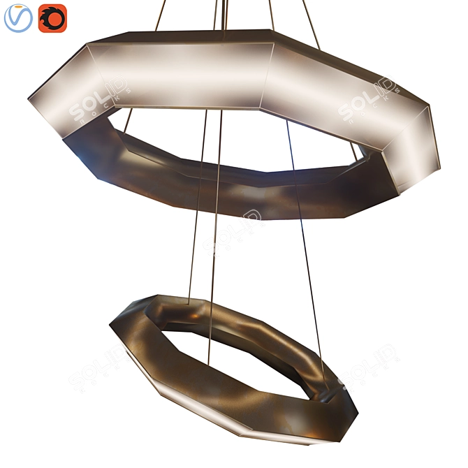 Elegant Helvetia S Chandelier 3D model image 3