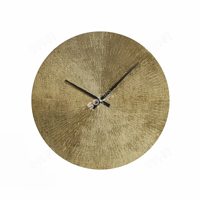 Elegant Starburst Wall Clock 3D model image 1