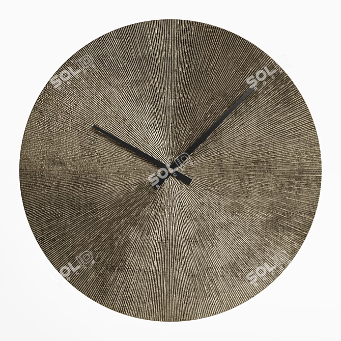 Elegant Starburst Wall Clock 3D model image 8