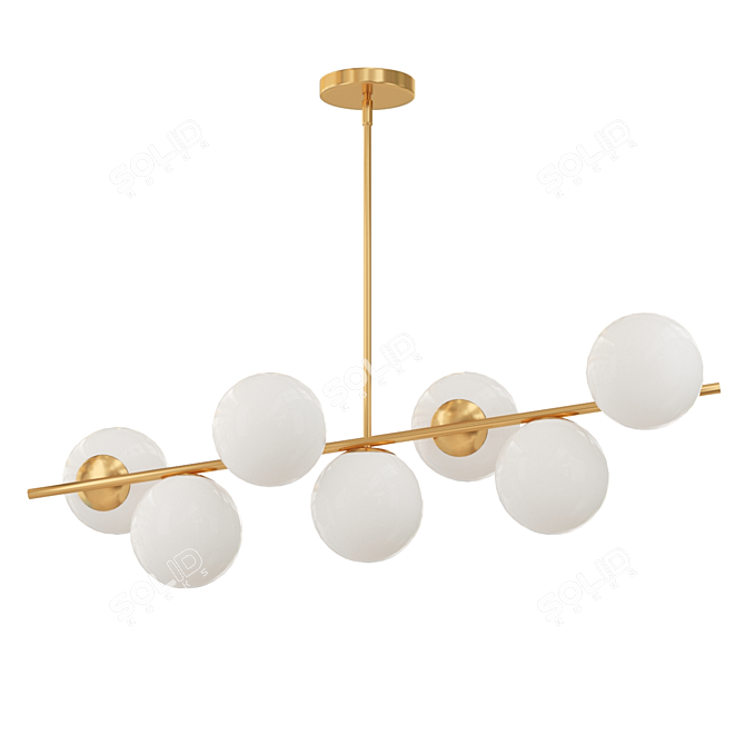 Sleek Sphere Stem Chandelier 3D model image 1