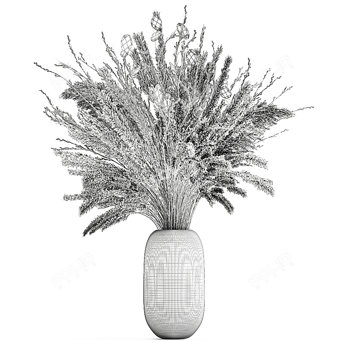 Eternal Charm Dried Flower Bouquet 3D model image 6