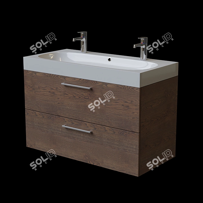 Sleek & Stylish IKEA Bathroom Vanity 3D model image 1