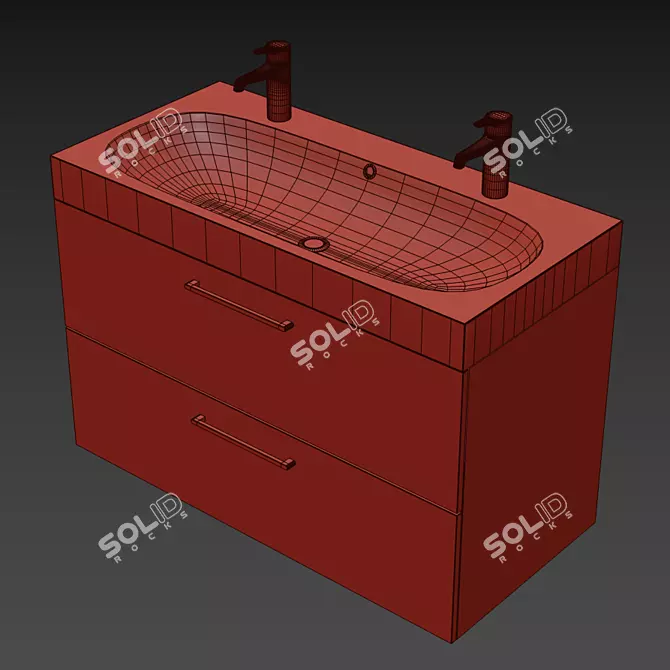 Sleek & Stylish IKEA Bathroom Vanity 3D model image 3