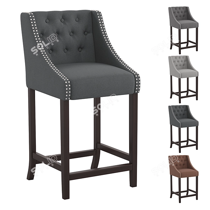 Carmel Series 30" Bar Stool 3D model image 2