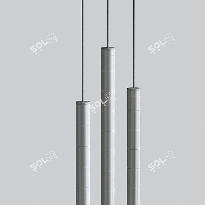 Elegant Metal Pendant Lamp 3D model image 2