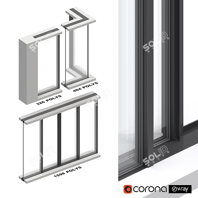 Schuco Exterior Sliding System Set 3D model image 2