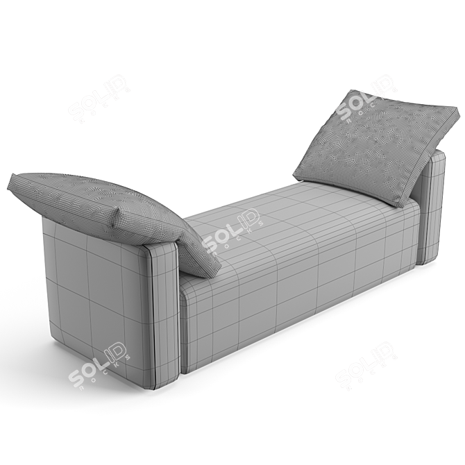 Luxury Fendi Halston Ottoman Bench 3D model image 7