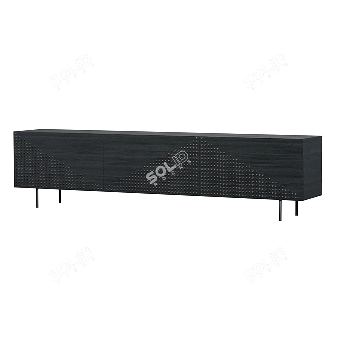 Modern Black Oak 3-Door Sideboard | Larissa Batista 3D model image 3