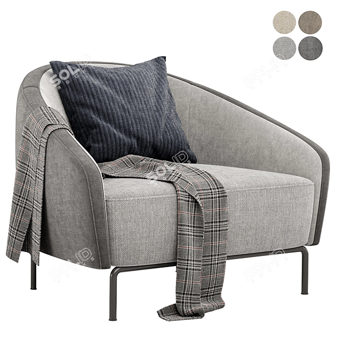 Carnaby Armchair: Modern Elegance for Any Space 3D model image 2