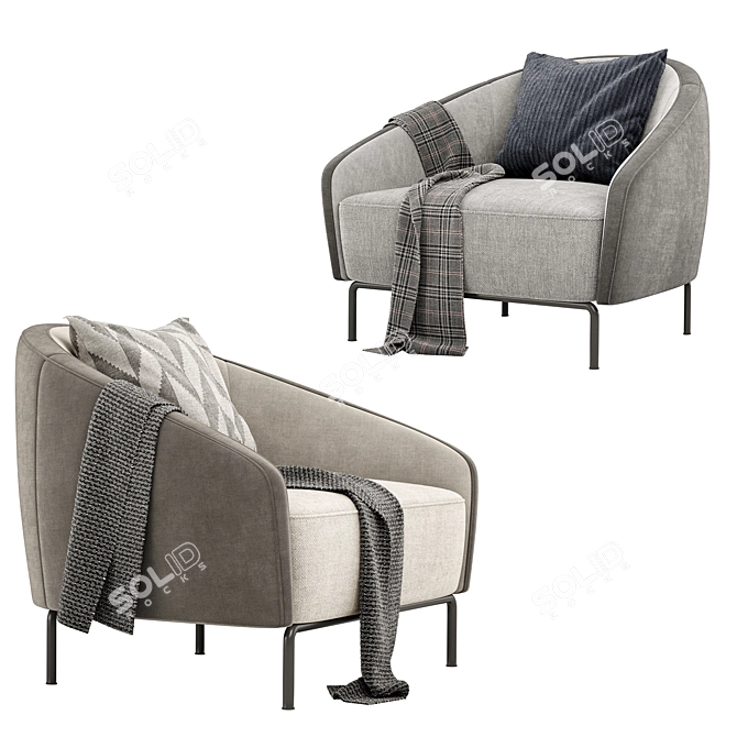 Carnaby Armchair: Modern Elegance for Any Space 3D model image 3