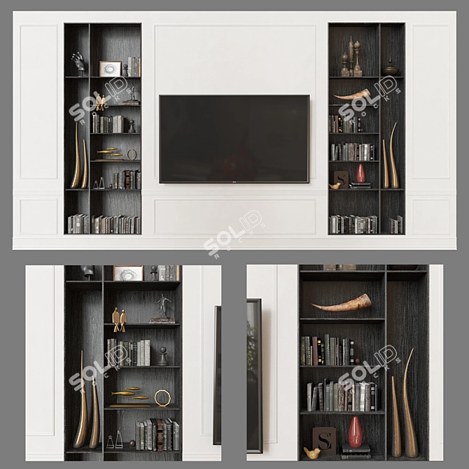 Modern TV Wall Unit Set 3D model image 1