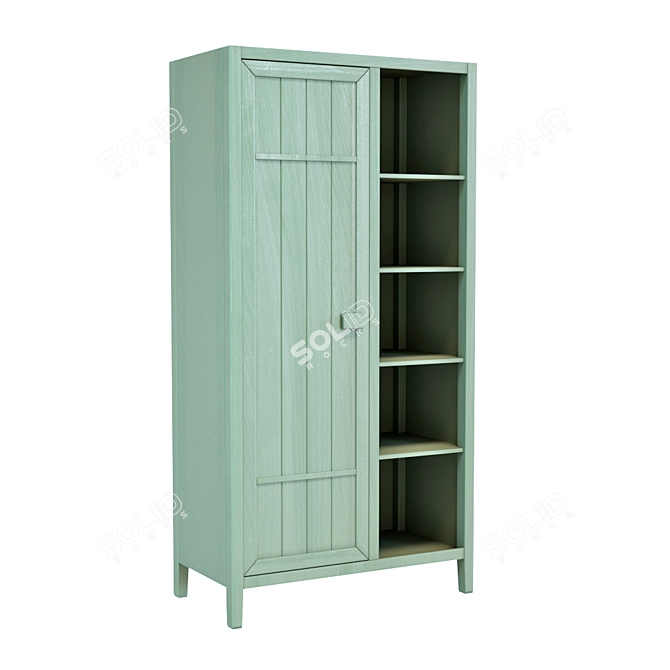 Carlos Wardrobe with Hanger & Linen Compartment 3D model image 2