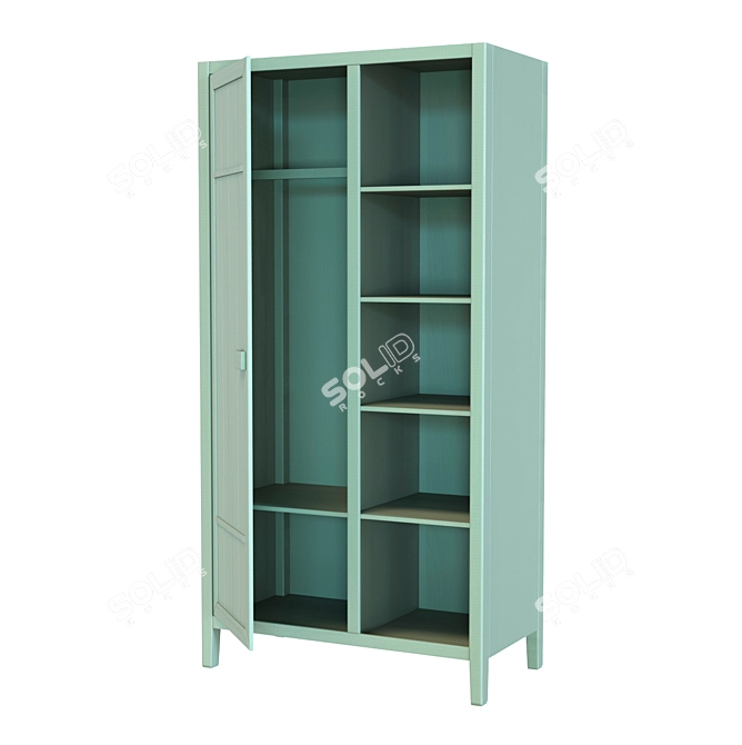 Carlos Wardrobe with Hanger & Linen Compartment 3D model image 6