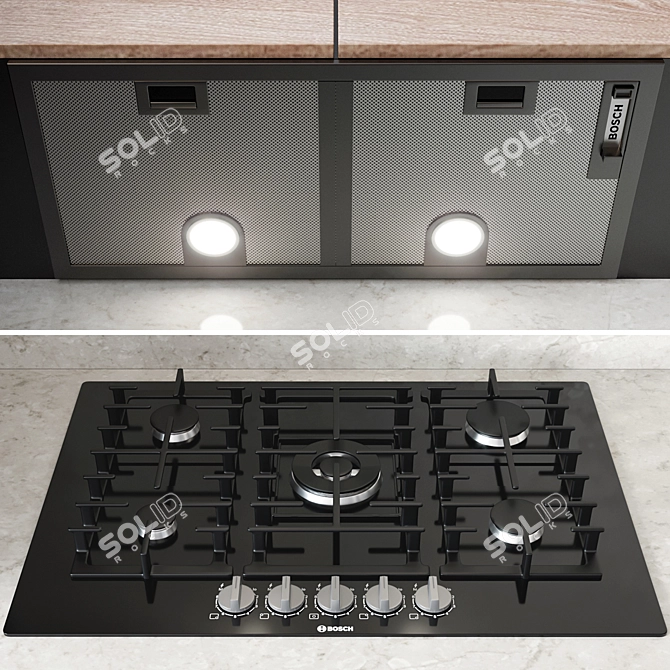 Bosch Kitchen: Spacious, Efficient & Stylish 3D model image 5