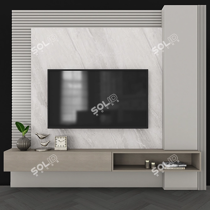 Contemporary TV Wall Unit - Set102 3D model image 1