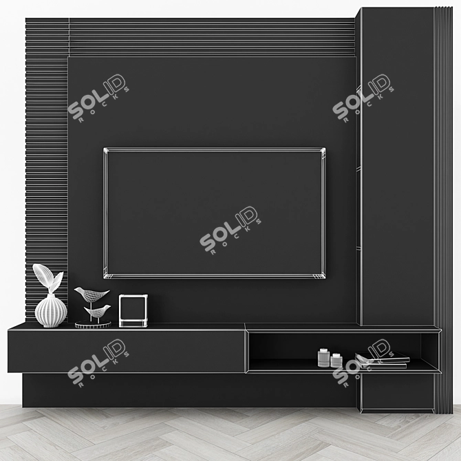 Contemporary TV Wall Unit - Set102 3D model image 4
