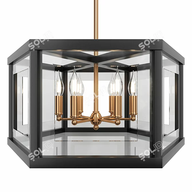 Urban Elegance 6-Light Chandelier 3D model image 1