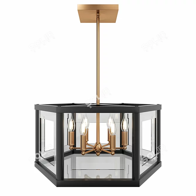 Urban Elegance 6-Light Chandelier 3D model image 3