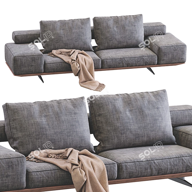 Contemporary Wing Sofa by Flexform 3D model image 2