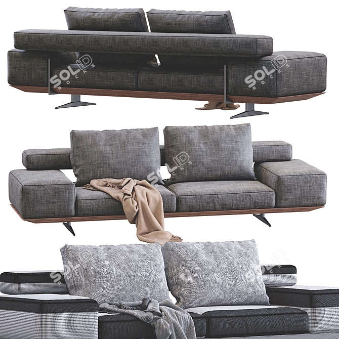 Contemporary Wing Sofa by Flexform 3D model image 4