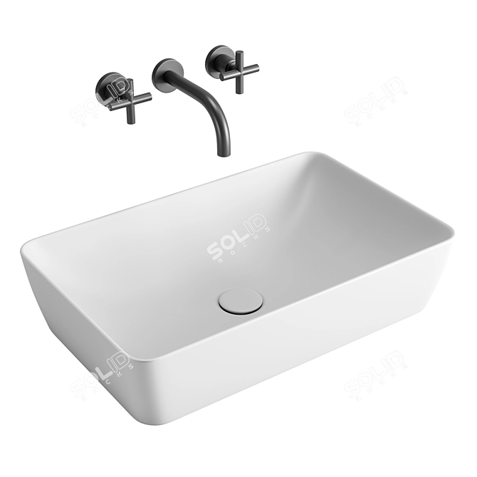 GSI ColorElements Washbasin Set - Stylish and Hygienic 3D model image 5