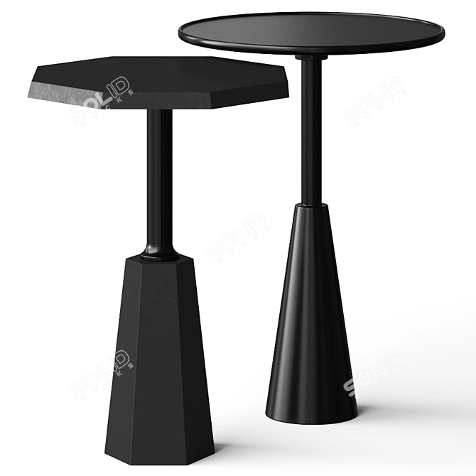 Boho Chic Side Table Set 3D model image 1