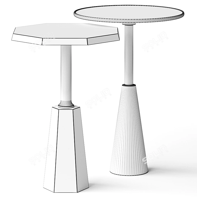 Boho Chic Side Table Set 3D model image 2