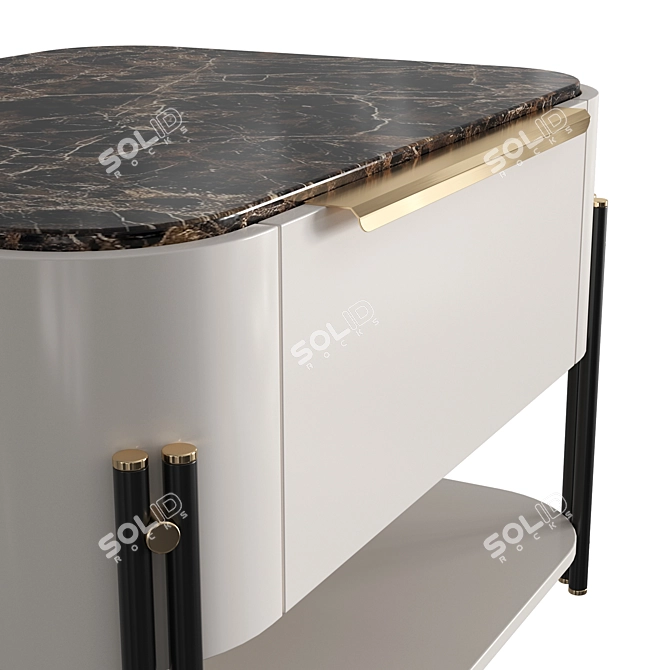 Modern Bamboo Bedside Table 3D model image 5