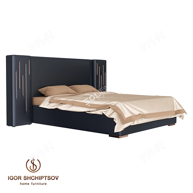 Elise Modern Bed 3D model image 1