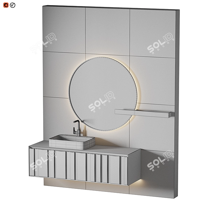 Elegant Bathroom Collection 3D model image 2