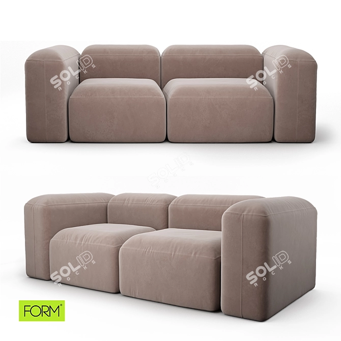 Pishka 2 Modular Sofa: Versatile Comfort from FORM Mebel 3D model image 1