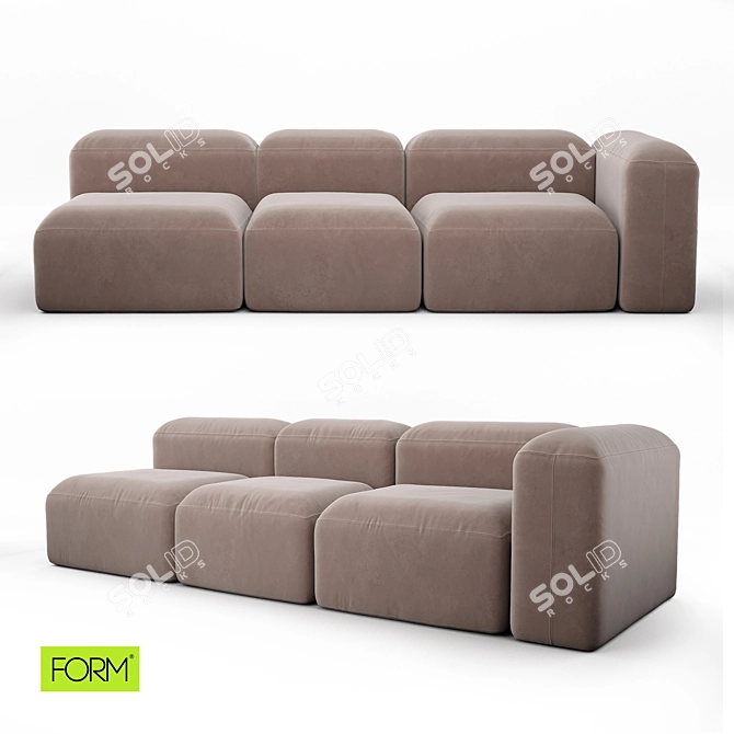 Pishka 4: Modular Sofa for Ultimate Comfort 3D model image 1