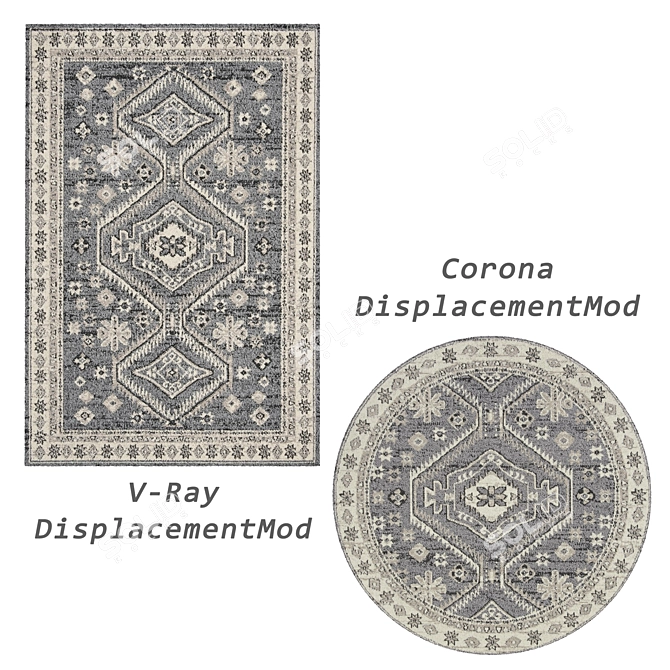 Versatile Rug Set: 8 Designs & Multiple Rendering Options 3D model image 3